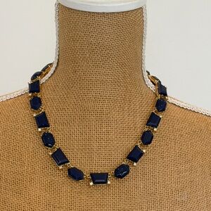 J. Crew Navy and Gold Geometric Necklace